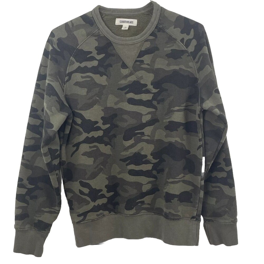 Goodthreads Camo Crewneck  Sweatshirt Fleece Men's Size XS Boys 12-14